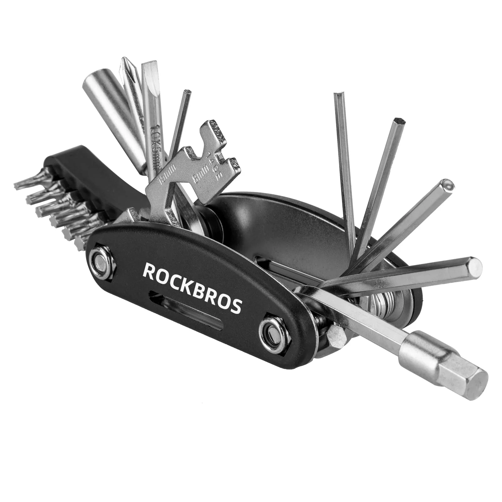 ROCKBROS Bike Foldable Repair Kit 16-in-1 Multi-Function Portable Allen Wrench and Tire Lever - Image 2