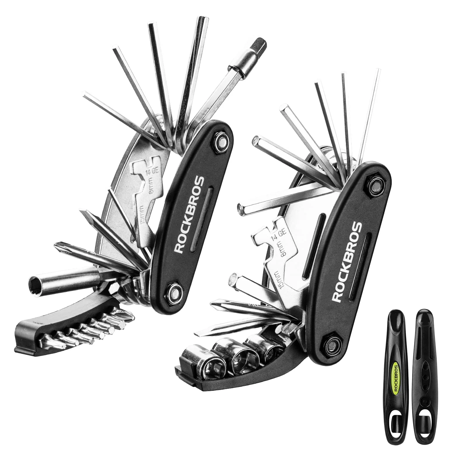 ROCKBROS Bike Foldable Repair Kit 16-in-1 Multi-Function Portable Allen Wrench and Tire Lever - Image 3