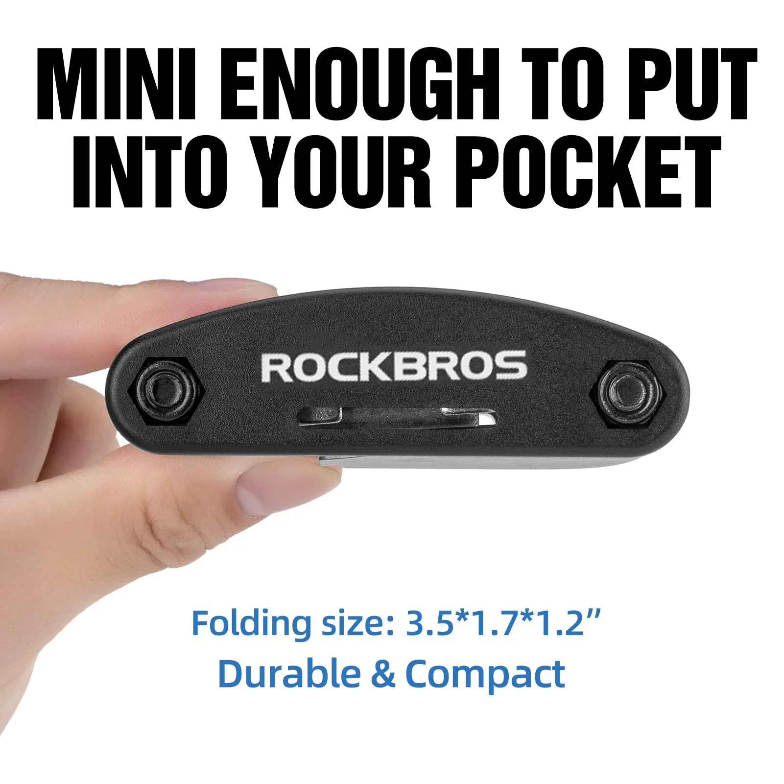 ROCKBROS Bike Foldable Repair Kit 16-in-1 Multi-Function Portable Allen Wrench and Tire Lever - Image 6