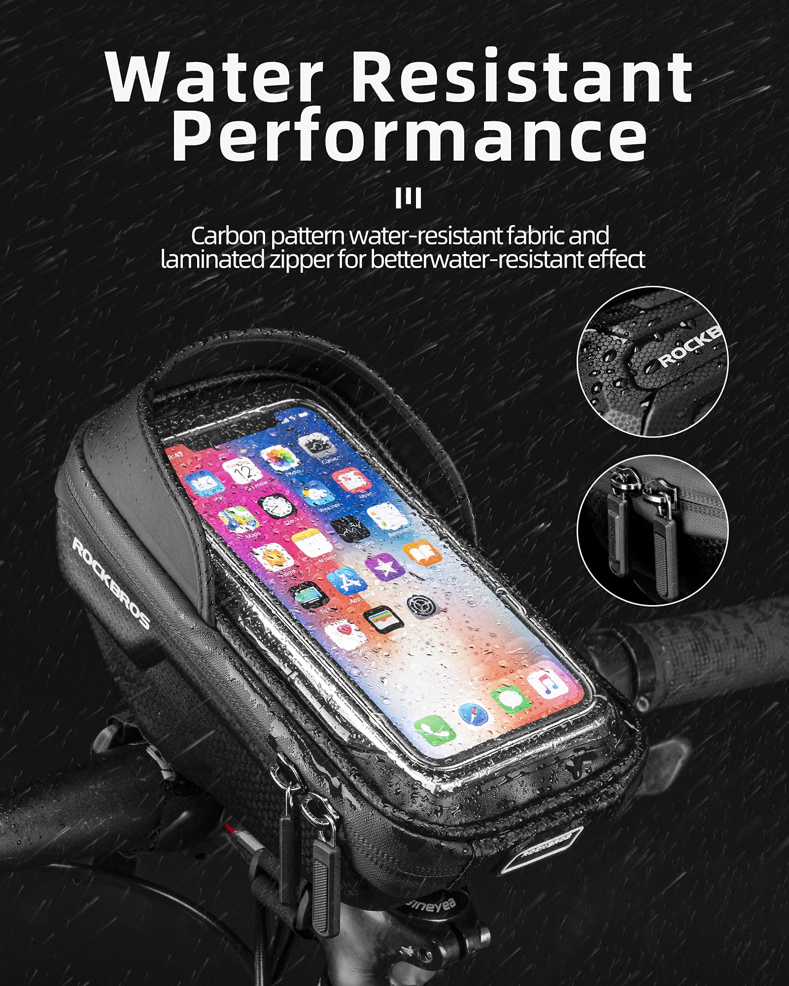 ROCKBROS Bike Front Frame HandlebarWaterproof Bag below 6.5" - Image 11