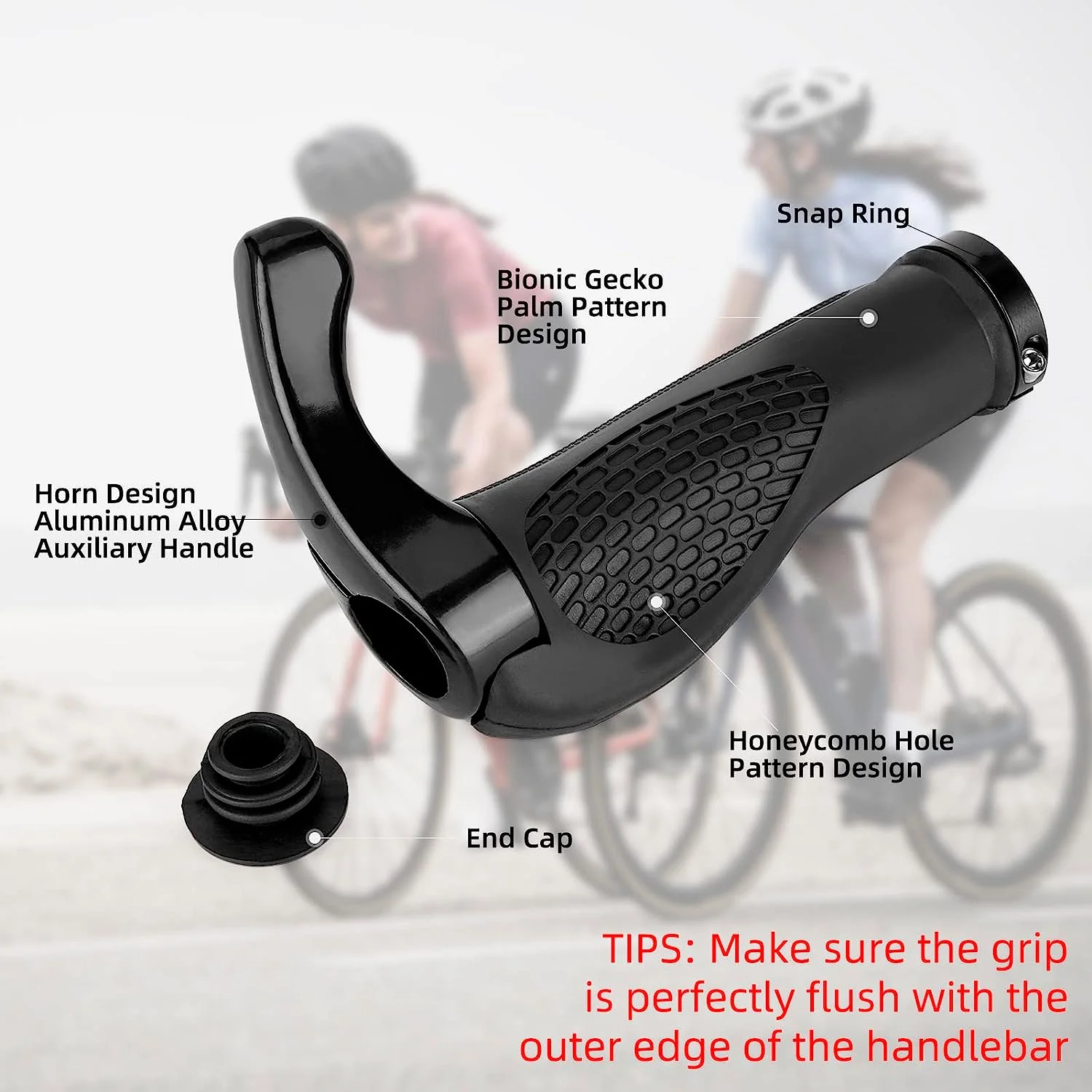 Single Lock-on Bike Grips Ergonomic Non-Slip Rubber - Image 6