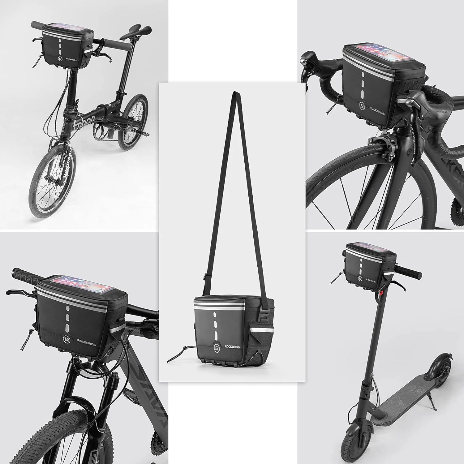 ROCKBROS Bike Handlebar Bag Bicycle Front Storage Bags - Image 6