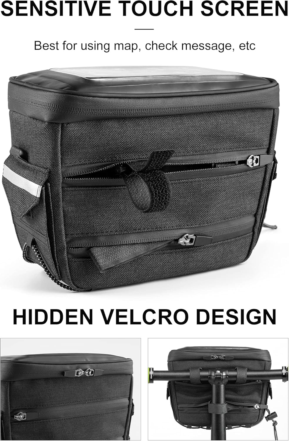 ROCKBROS Bike Handlebar Bag Bicycle Front Storage Bags - Image 7
