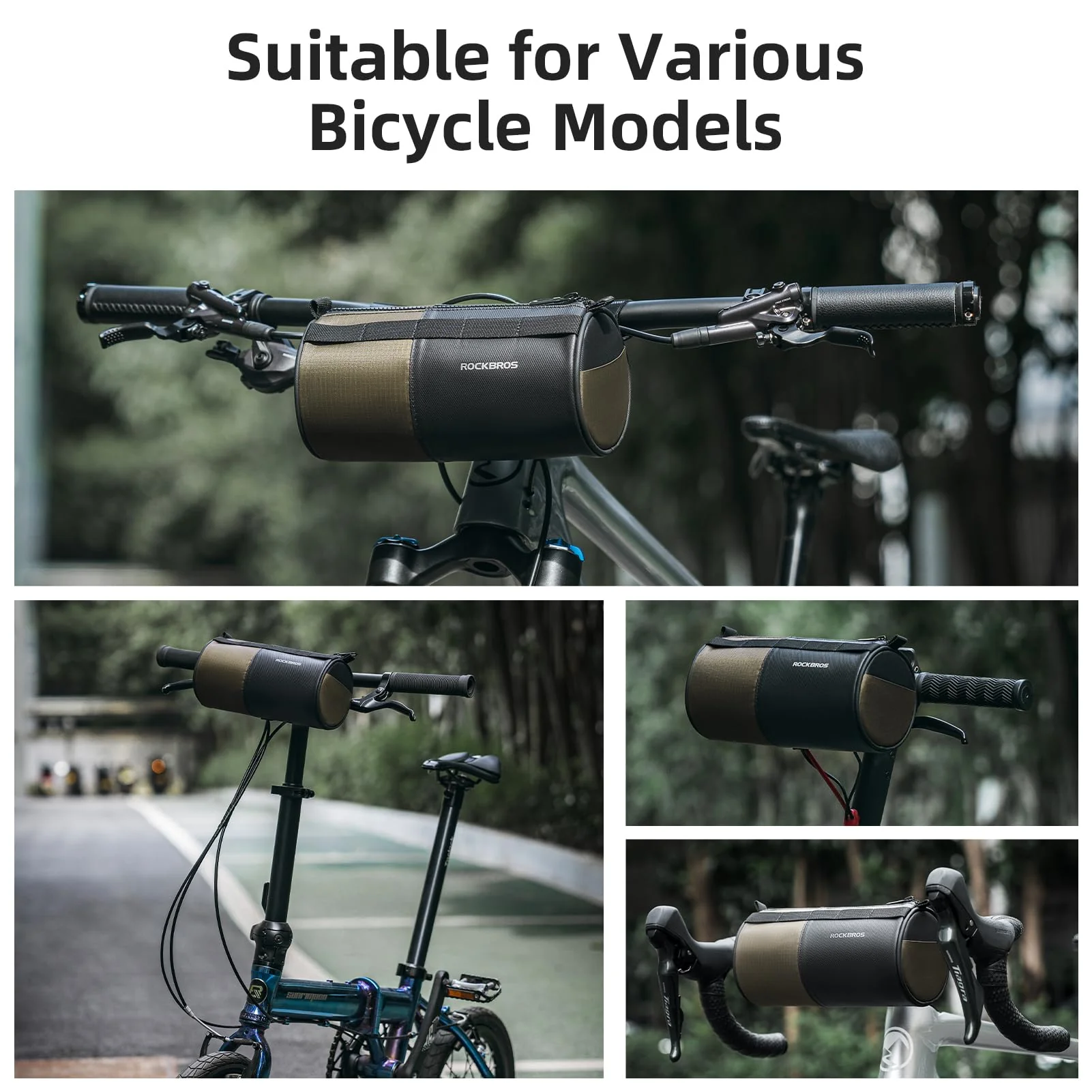 ROCKBROS Bike Handlebar Bag with Shoulder Strap for Road, Mountain Gravel Bikes - Image 7