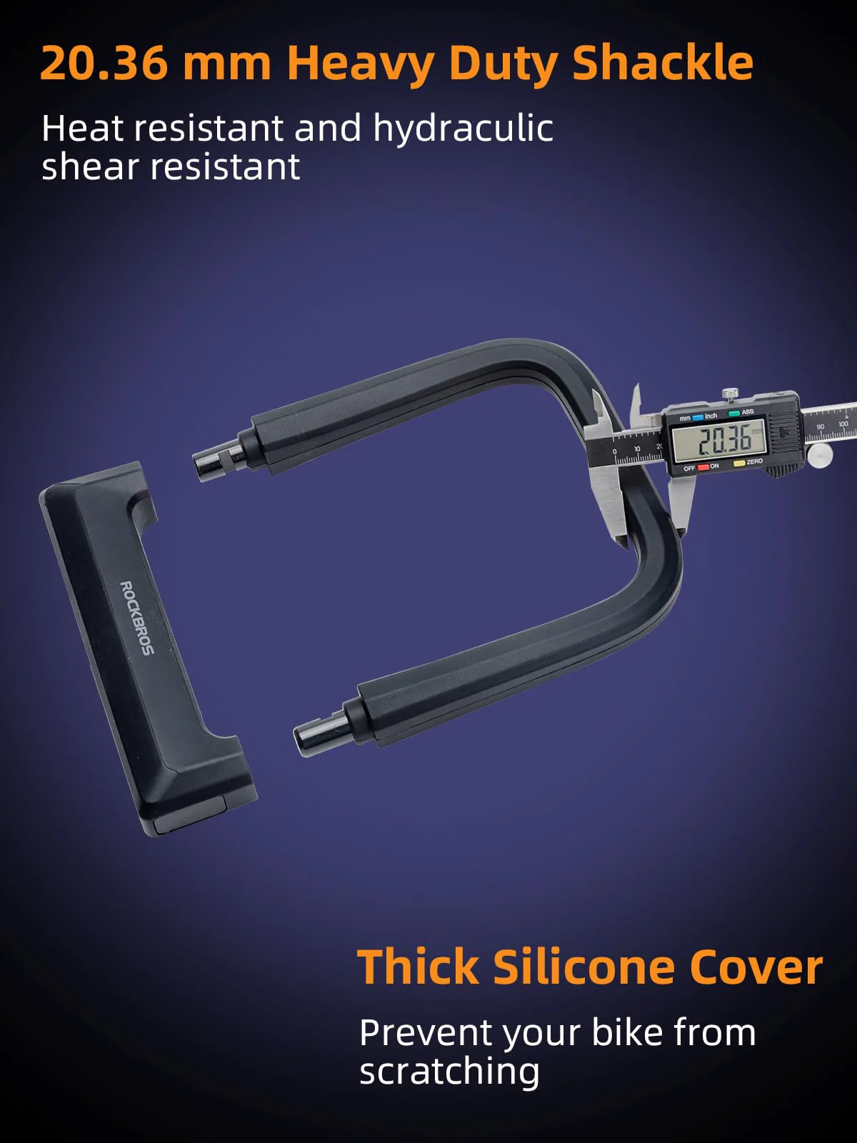 ROCKBROS Bike Lock Set Heavy Duty Bike U Lock with 4 Ft Security Steel Cable - Image 4