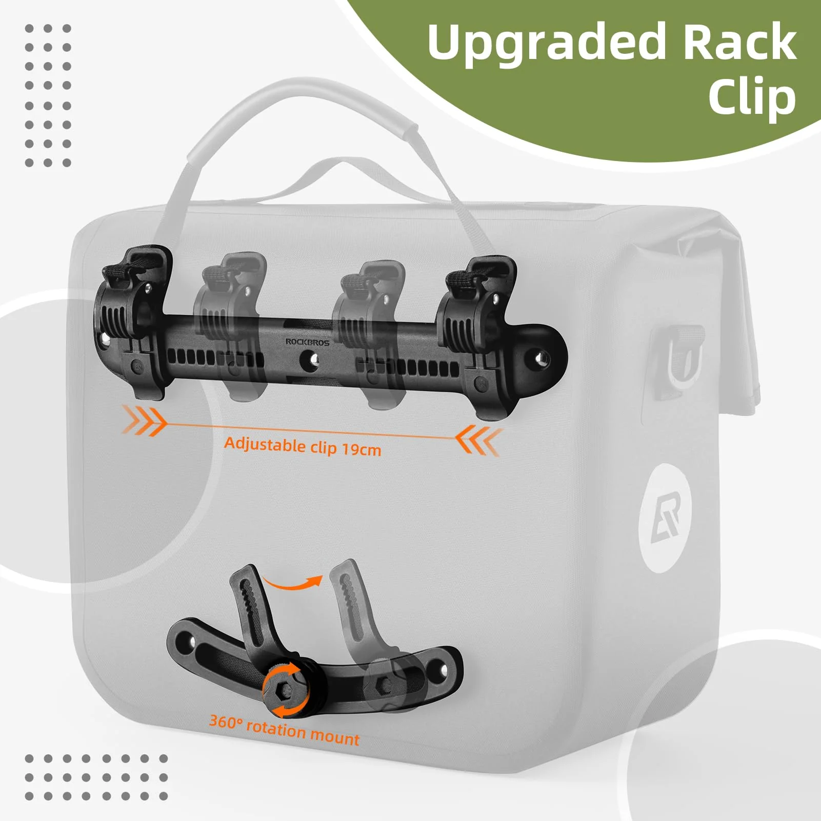 ROCKBROS Bike Panniers 15L Waterproof Bike Rack Bag for Cycling Commuting - Image 5