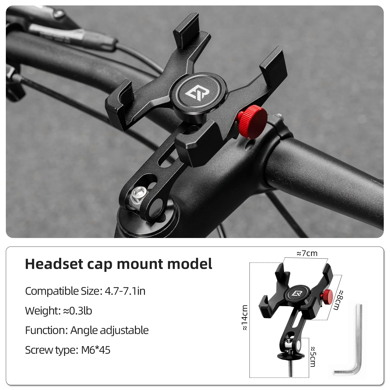ROCKBROS Bike Phone Holder, Aluminum Handlebar Mount for 4.7-7.1" Phones - Image 9