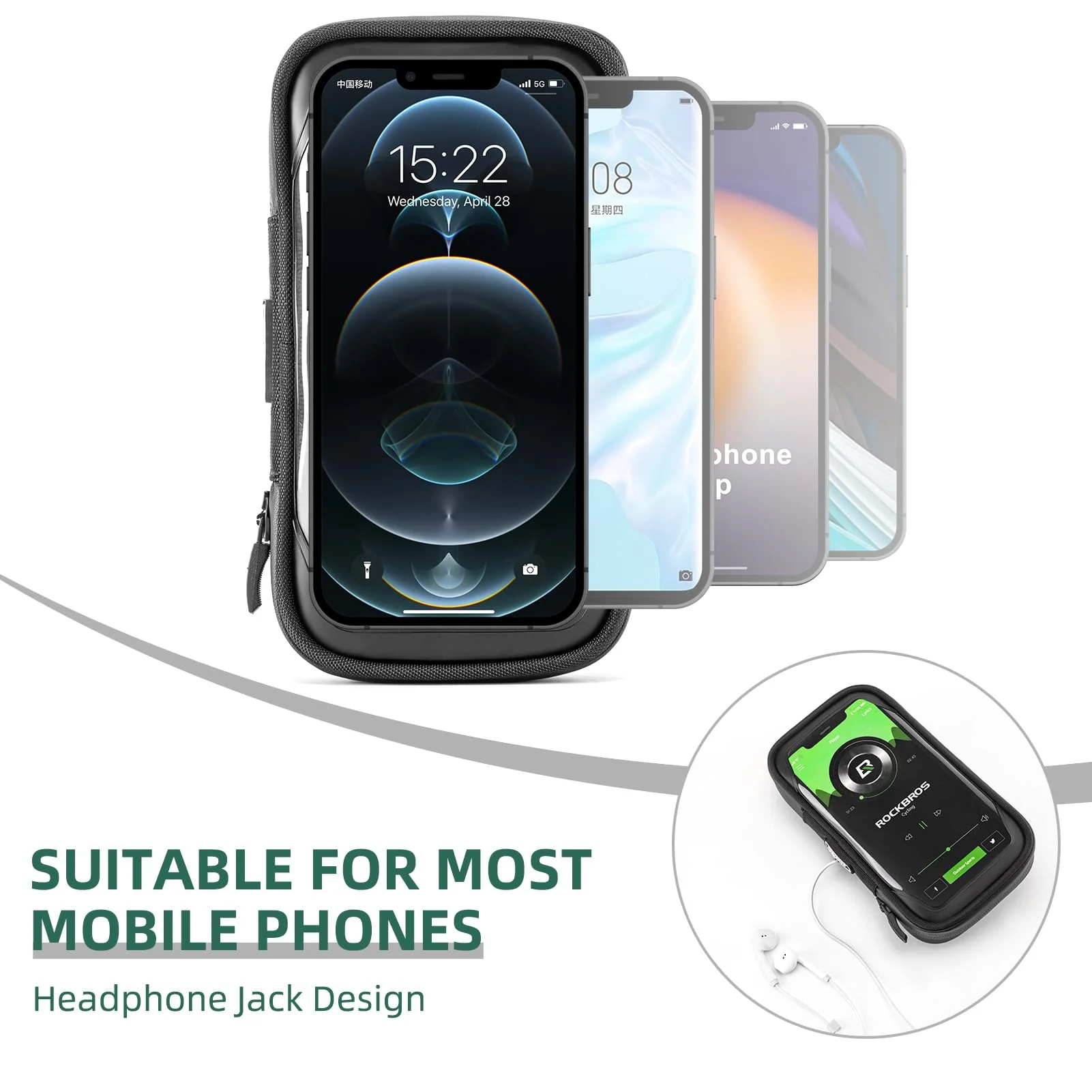 ROCKBROS Bike Phone Mount Bag 270°Rotatable Quick Release Bike Phone Holder Handlebar Bag - Image 4