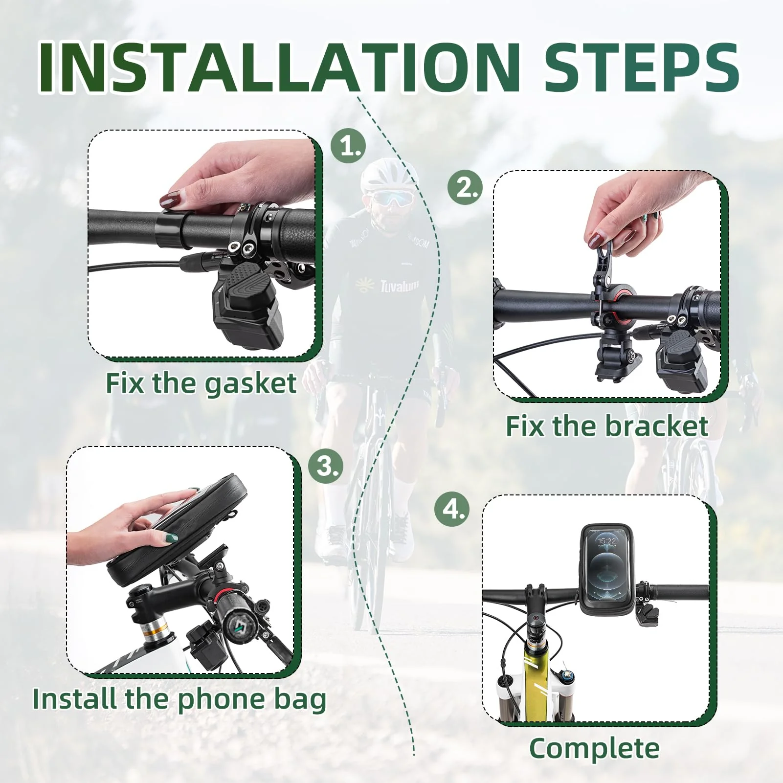 ROCKBROS Bike Phone Mount Bag 270°Rotatable Quick Release Bike Phone Holder Handlebar Bag - Image 6