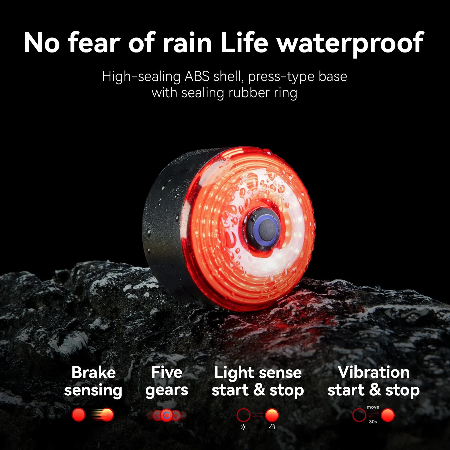 ROCKBROS Bike Saddle Bag Waterproof with Brake Sensor Tail Light - Image 6