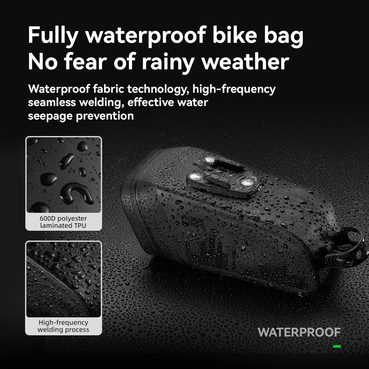 ROCKBROS Bike Saddle Bag Waterproof with Brake Sensor Tail Light - Image 8