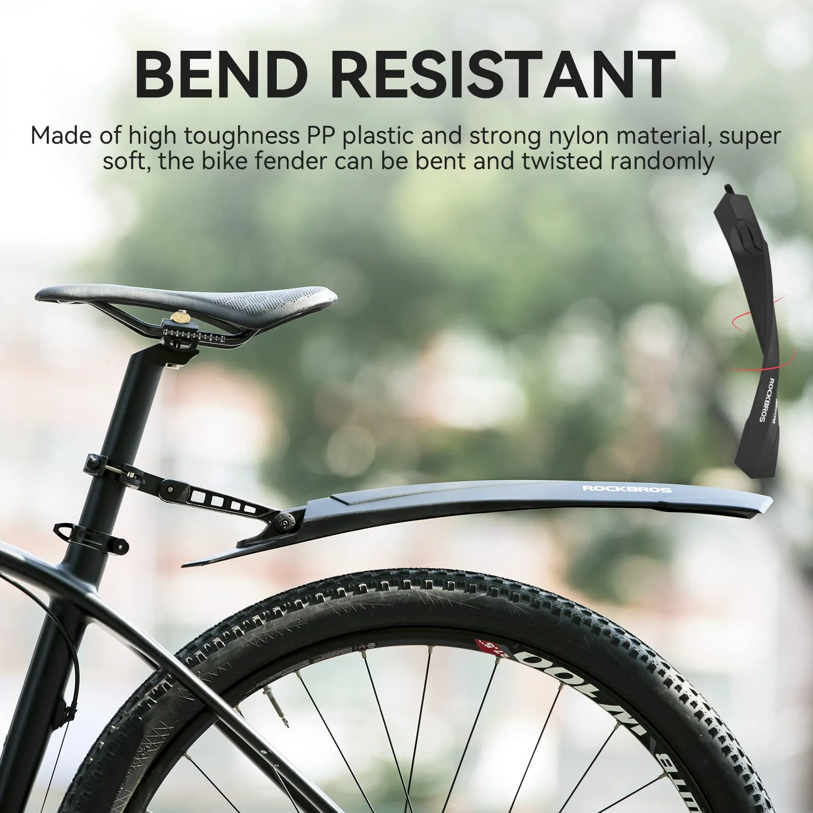 ROCKBROS Adjustable MTB Mud Guards Front & Rear Splash Guard - Image 5