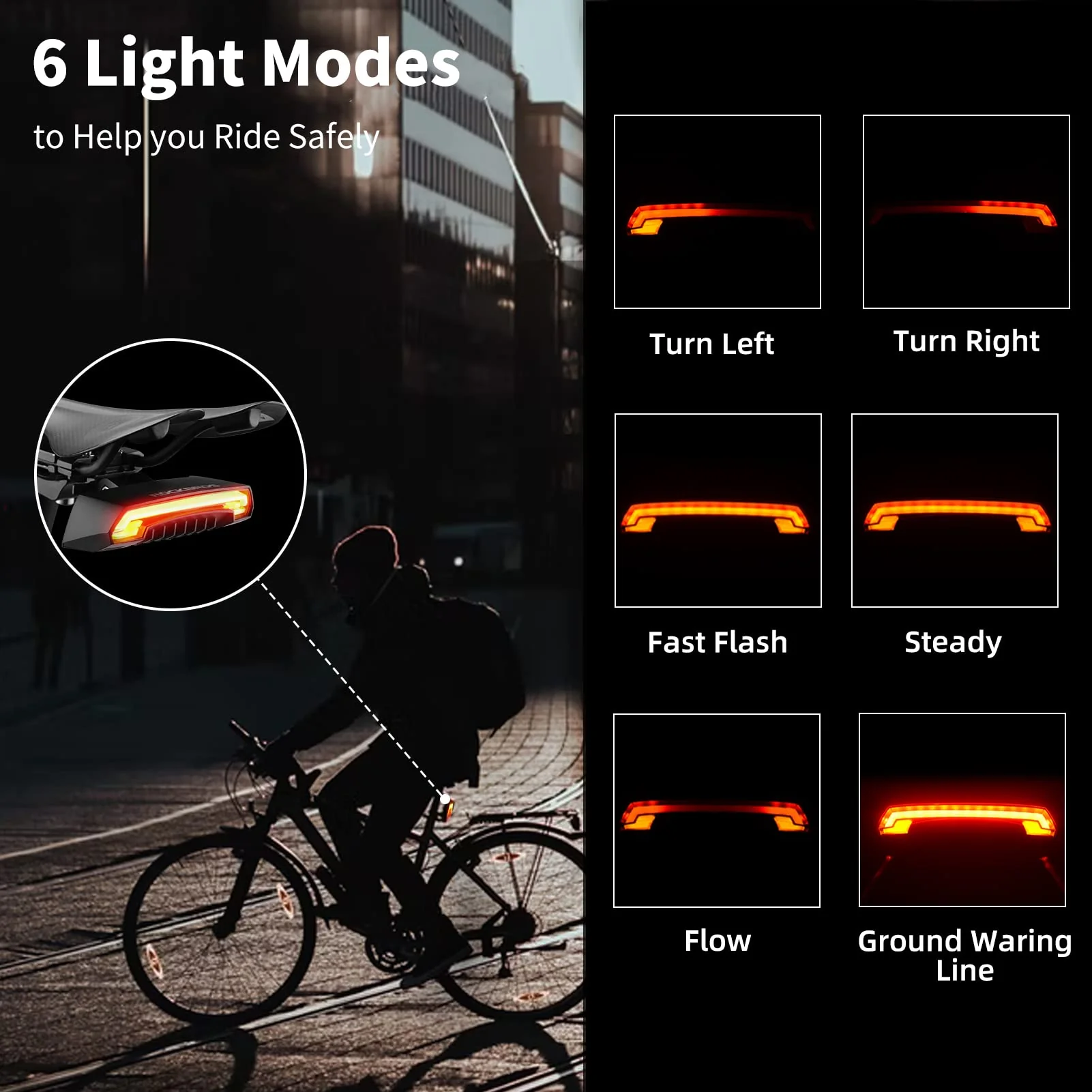 Tail Light with Turn Signals Remote Brake USB - Image 3
