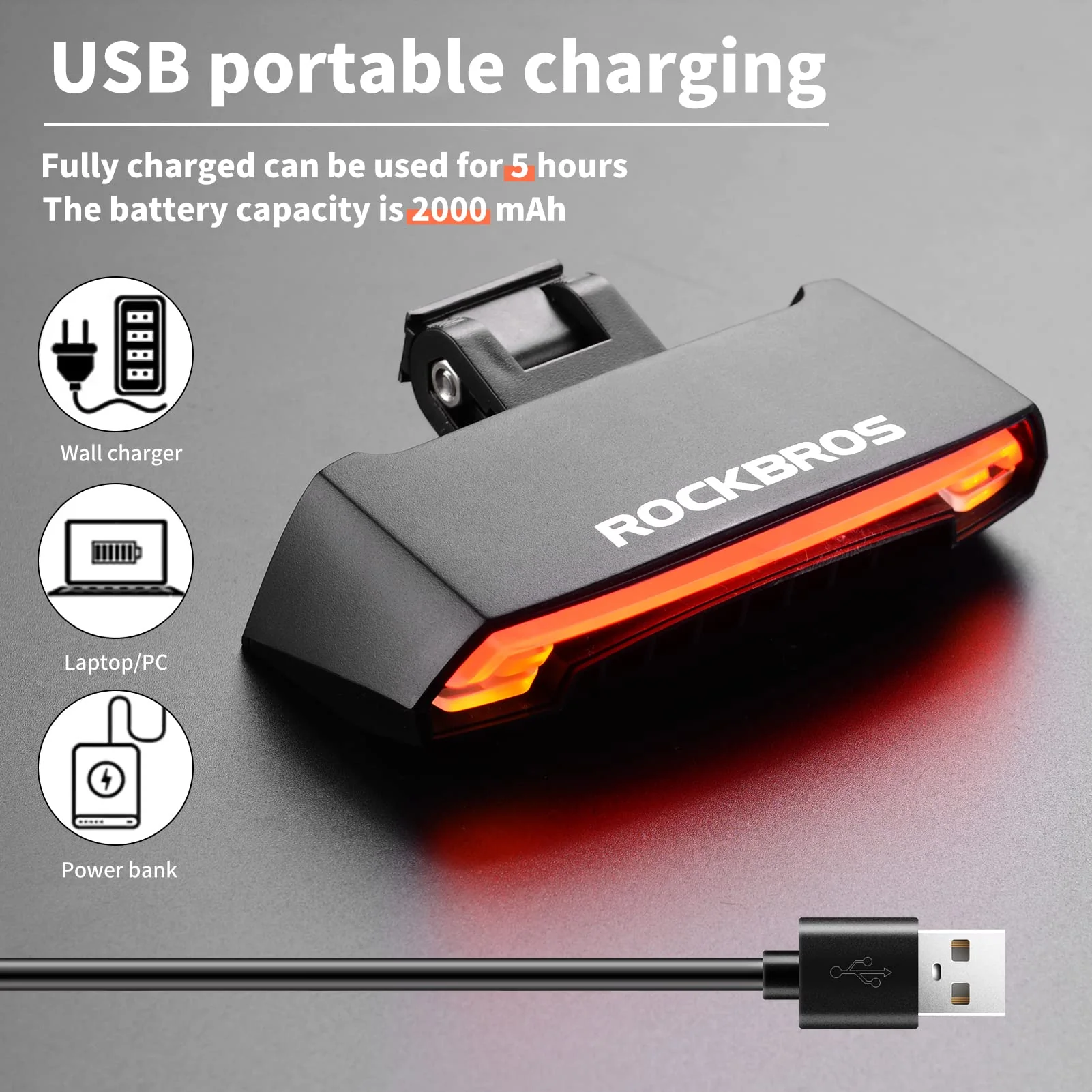 Tail Light with Turn Signals Remote Brake USB - Image 6