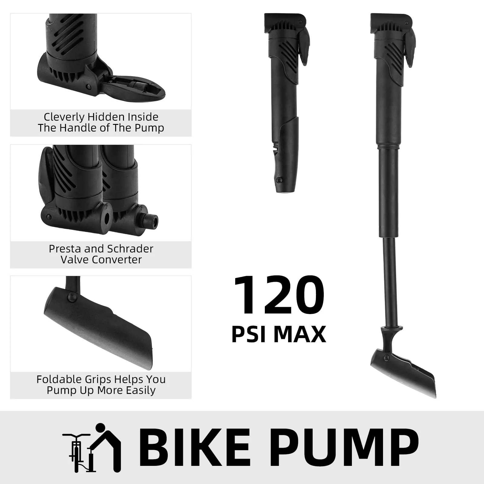 ROCKBROS Bike Tool Kit with Tire Pump, Multi-Function Tool, Patches, Portable Repair Bag - Image 3