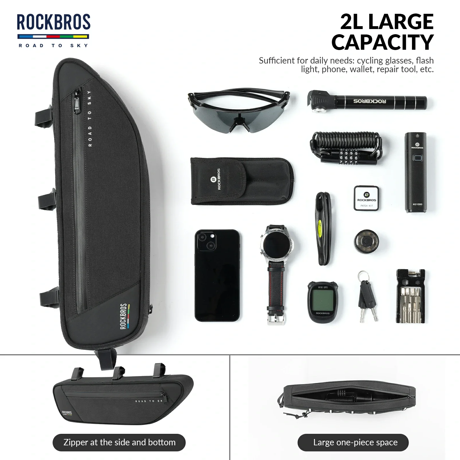 ROCKBROS Bike Triangle Bag-Road to sky - Image 15