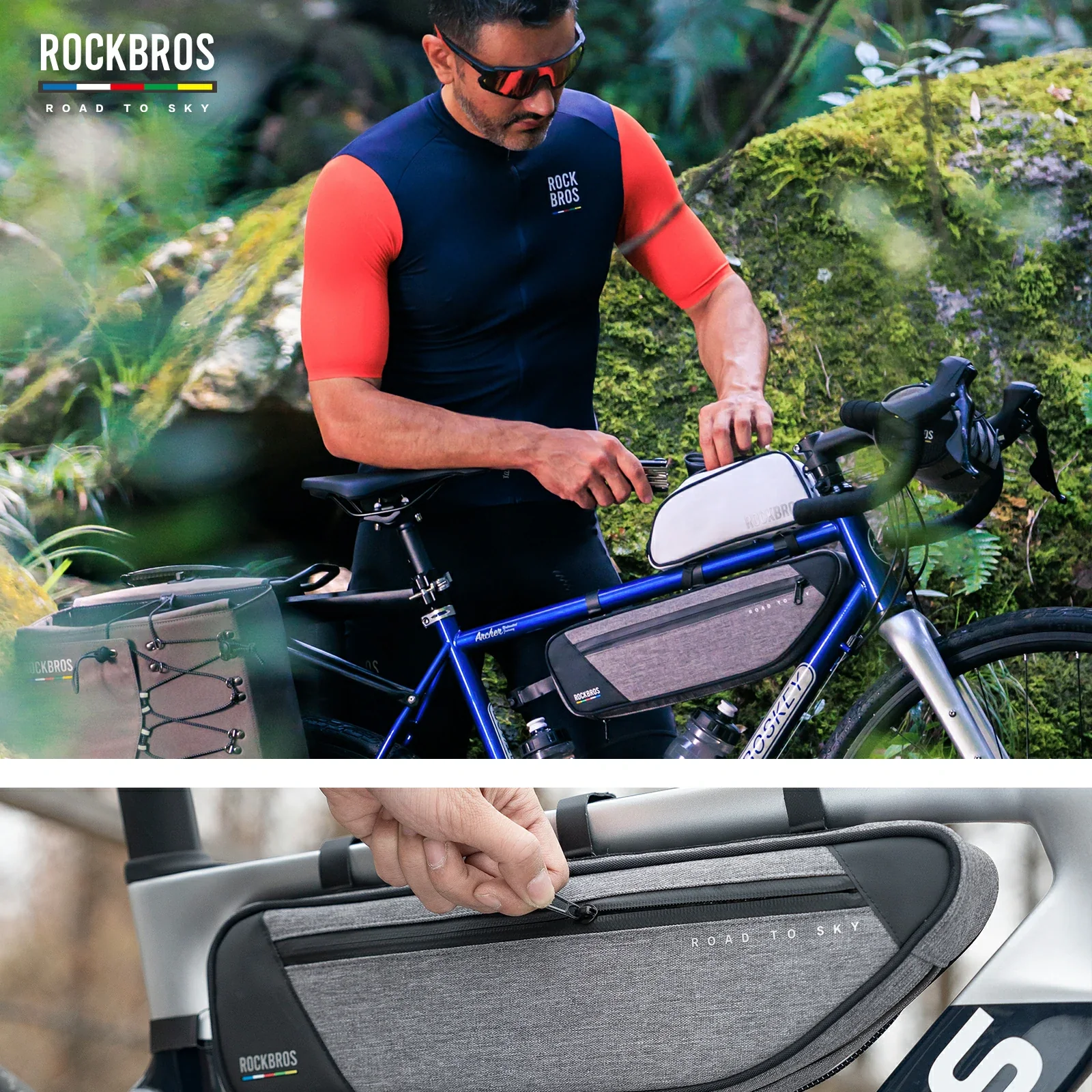ROCKBROS Bike Triangle Bag-Road to sky - Image 43