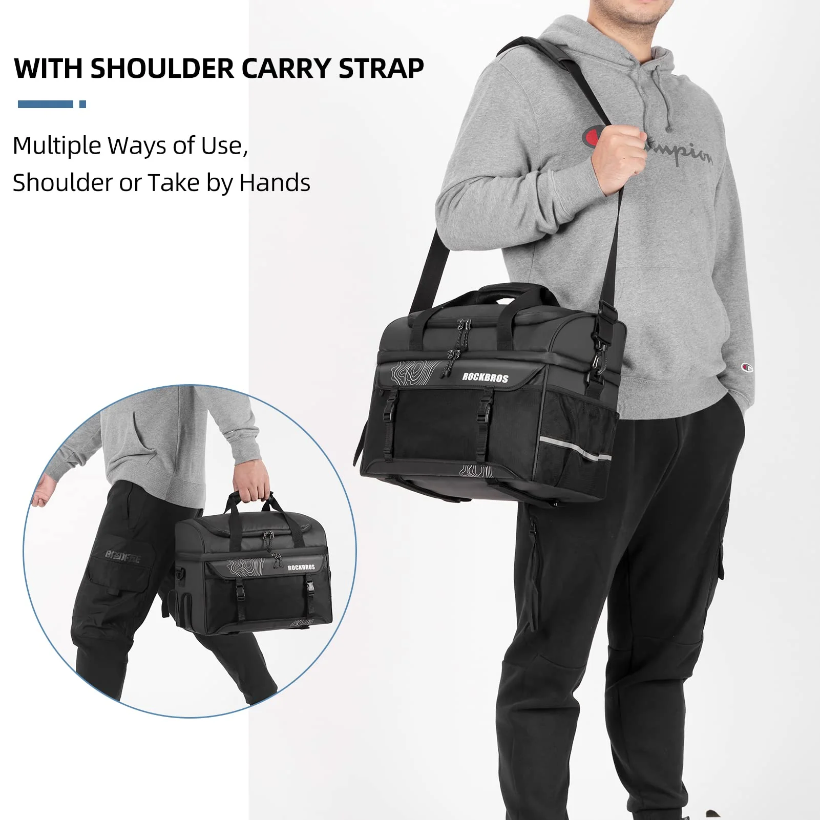 ROCKBROS Bike Trunk Cooler Bag Bicycle Rack Rear Seat Carrier Insulated Panniers 11L - Image 5