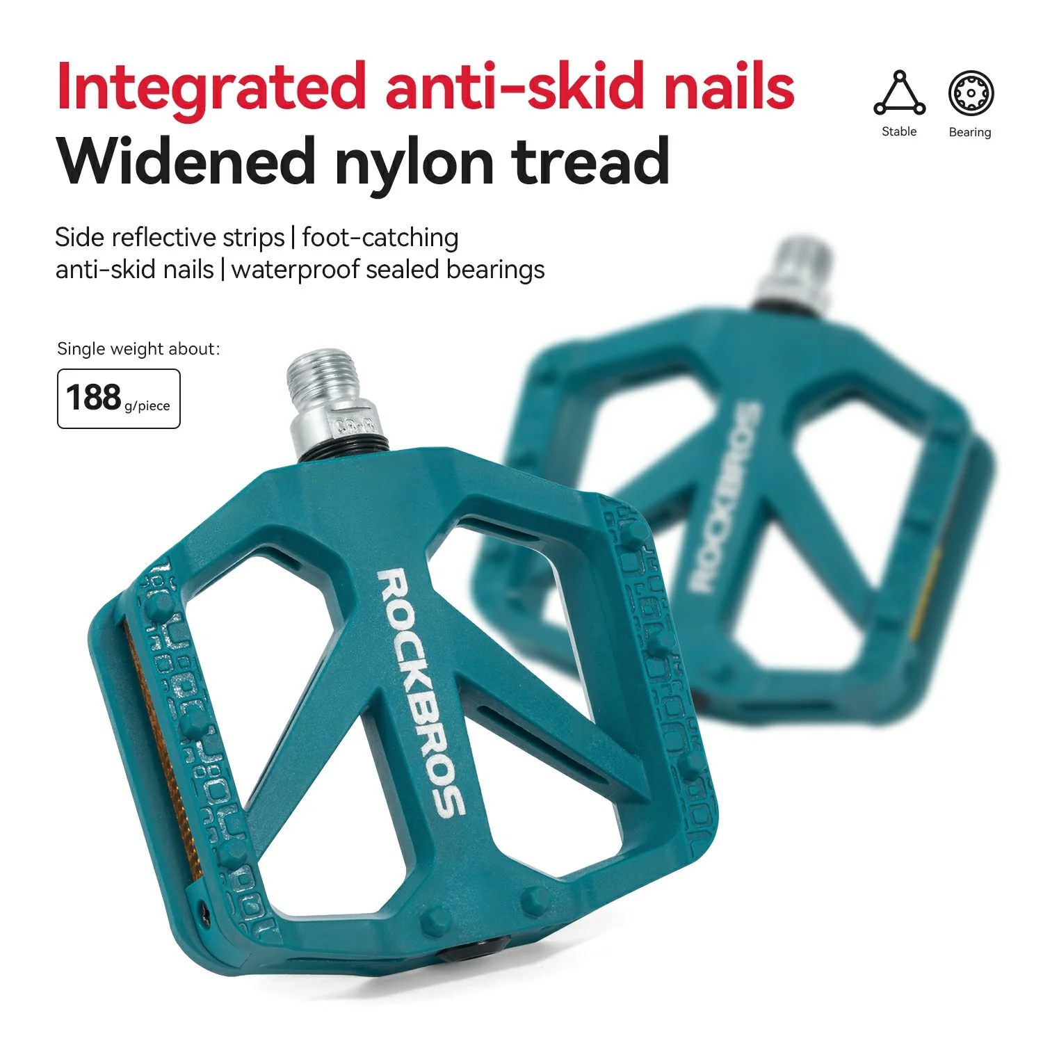 BP2602 Wide Platform Nylon Bike Pedals - Image 13