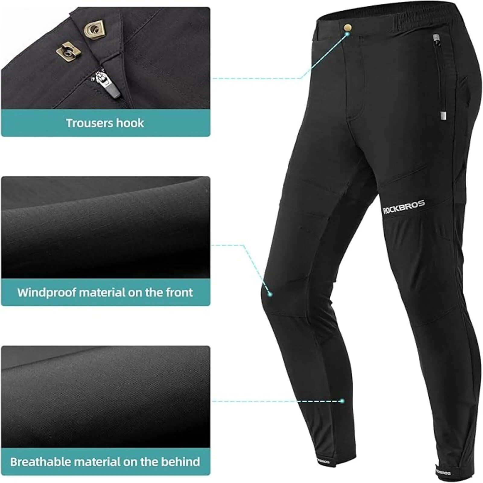 ROCKBROS Breathable Cycling Trousers 2 in 1 With Quick-Drying Padding - Image 3