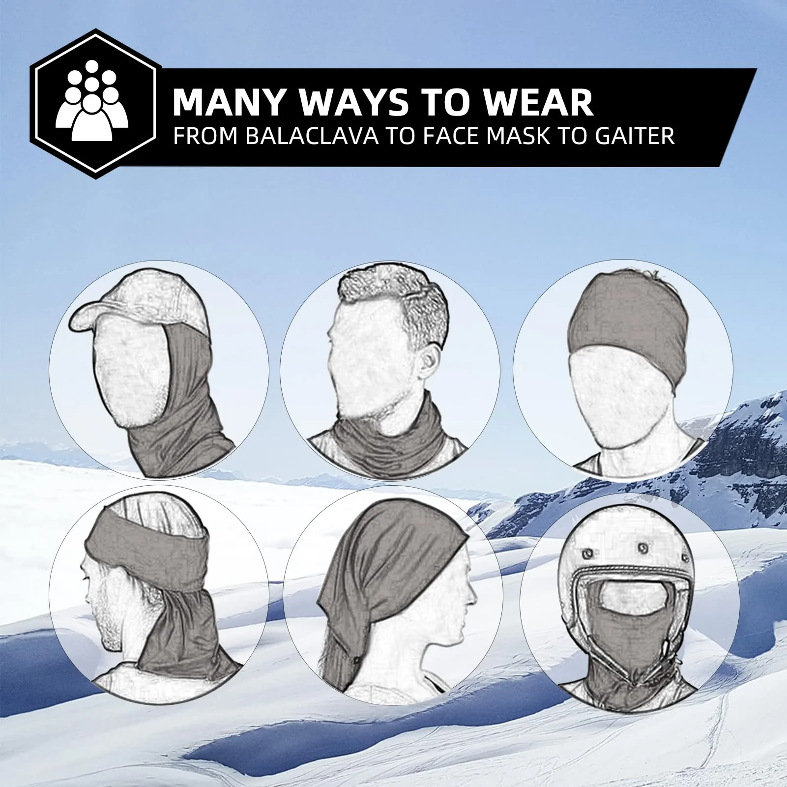 ROCKBROS Cold Weather Windproof Thermal Winter Balaclava Ski Mask Neck Warmer Hood - Image 100