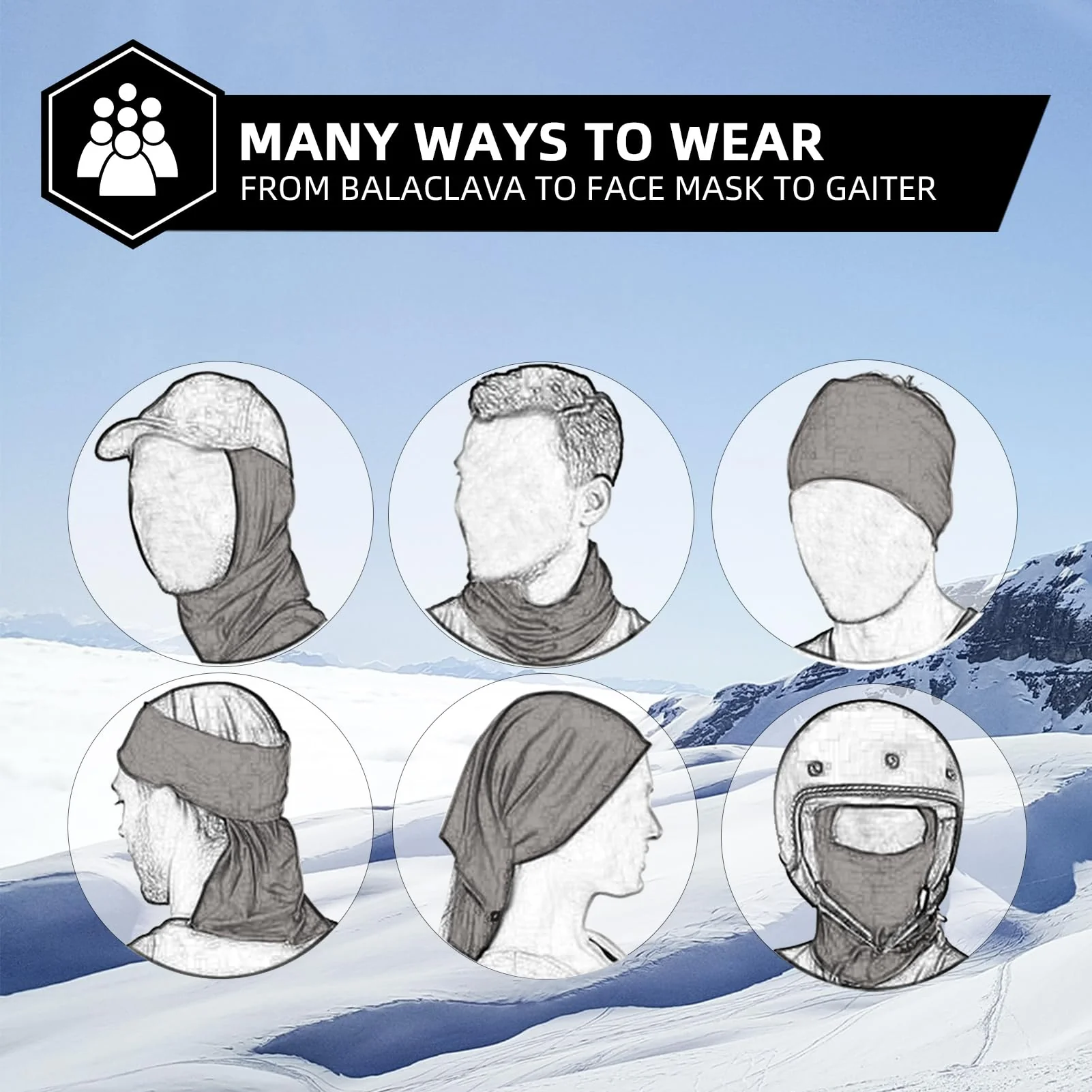 ROCKBROS Cold Weather Windproof Thermal Winter Balaclava Ski Mask Neck Warmer Hood - Image 121