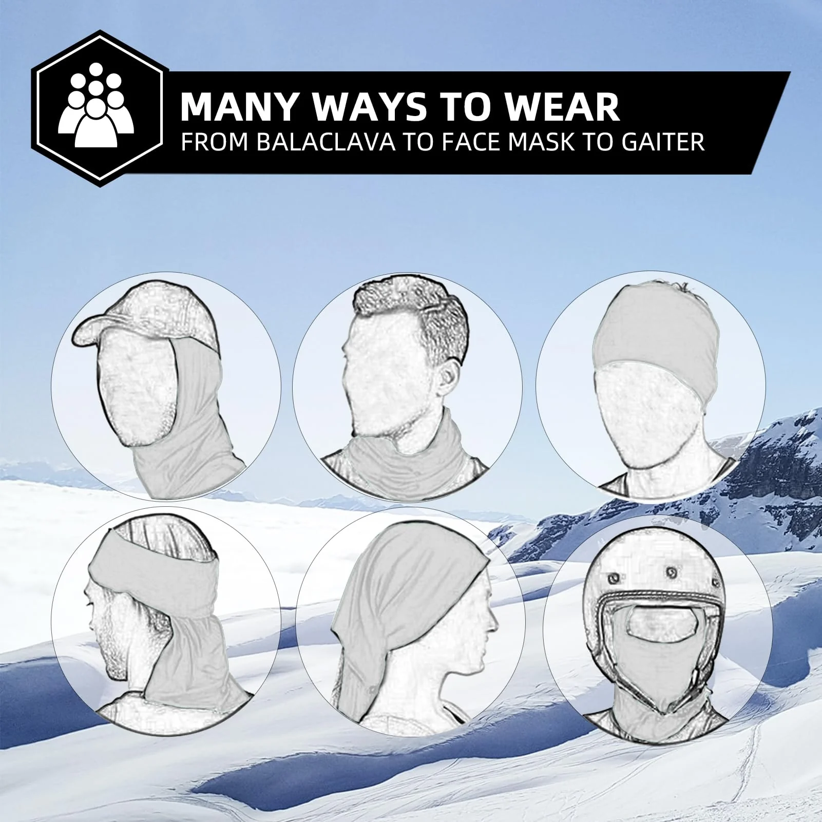 ROCKBROS Cold Weather Windproof Thermal Winter Balaclava Ski Mask Neck Warmer Hood - Image 127