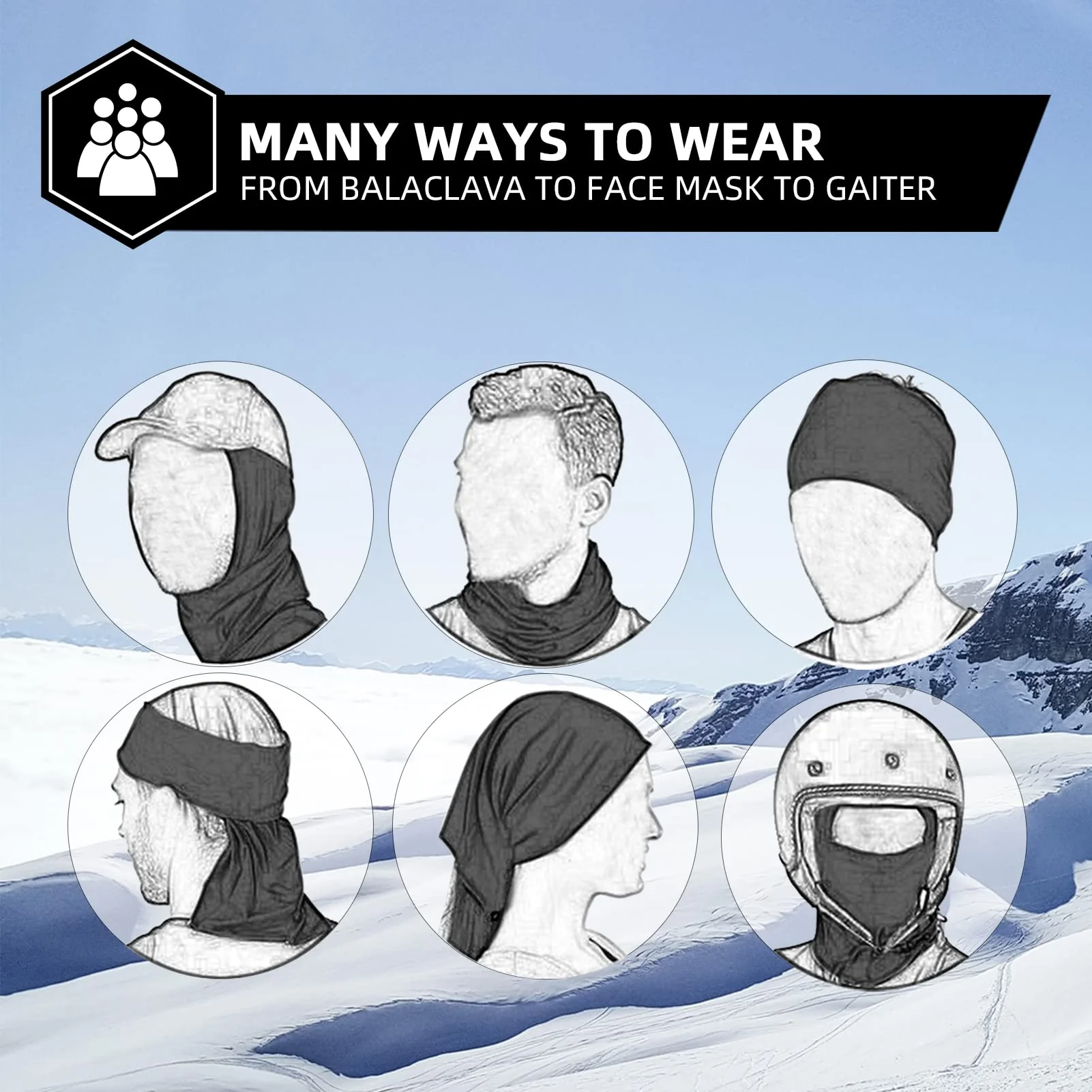 ROCKBROS Cold Weather Windproof Thermal Winter Balaclava Ski Mask Neck Warmer Hood - Image 81