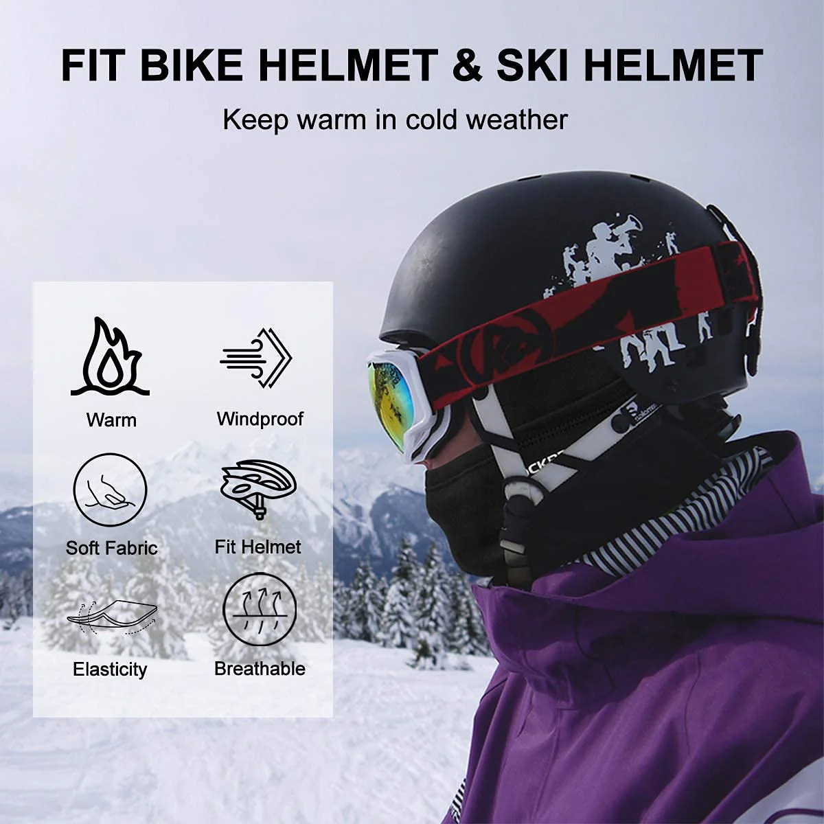 ROCKBROS Cold Weather Windproof Thermal Winter Balaclava Ski Mask Neck Warmer Hood - Image 84