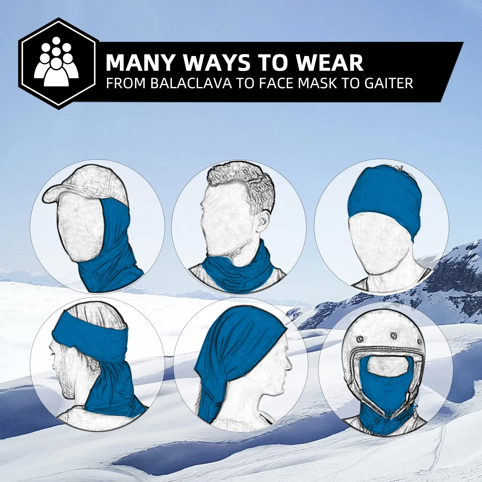 ROCKBROS Cold Weather Windproof Thermal Winter Balaclava Ski Mask Neck Warmer Hood - Image 91