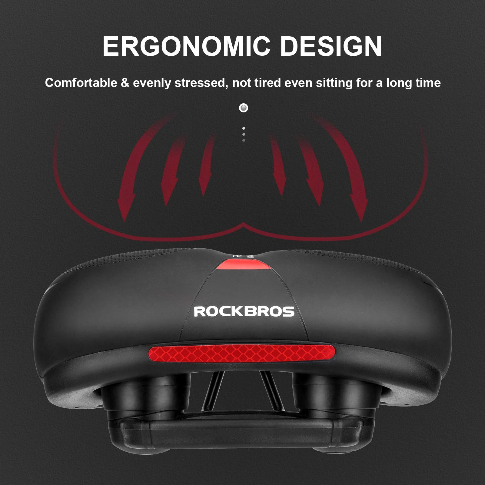 ROCKBROS Comfort Bike Saddle Soft Wide Seat for Men Women with Shock Absorption - Image 8