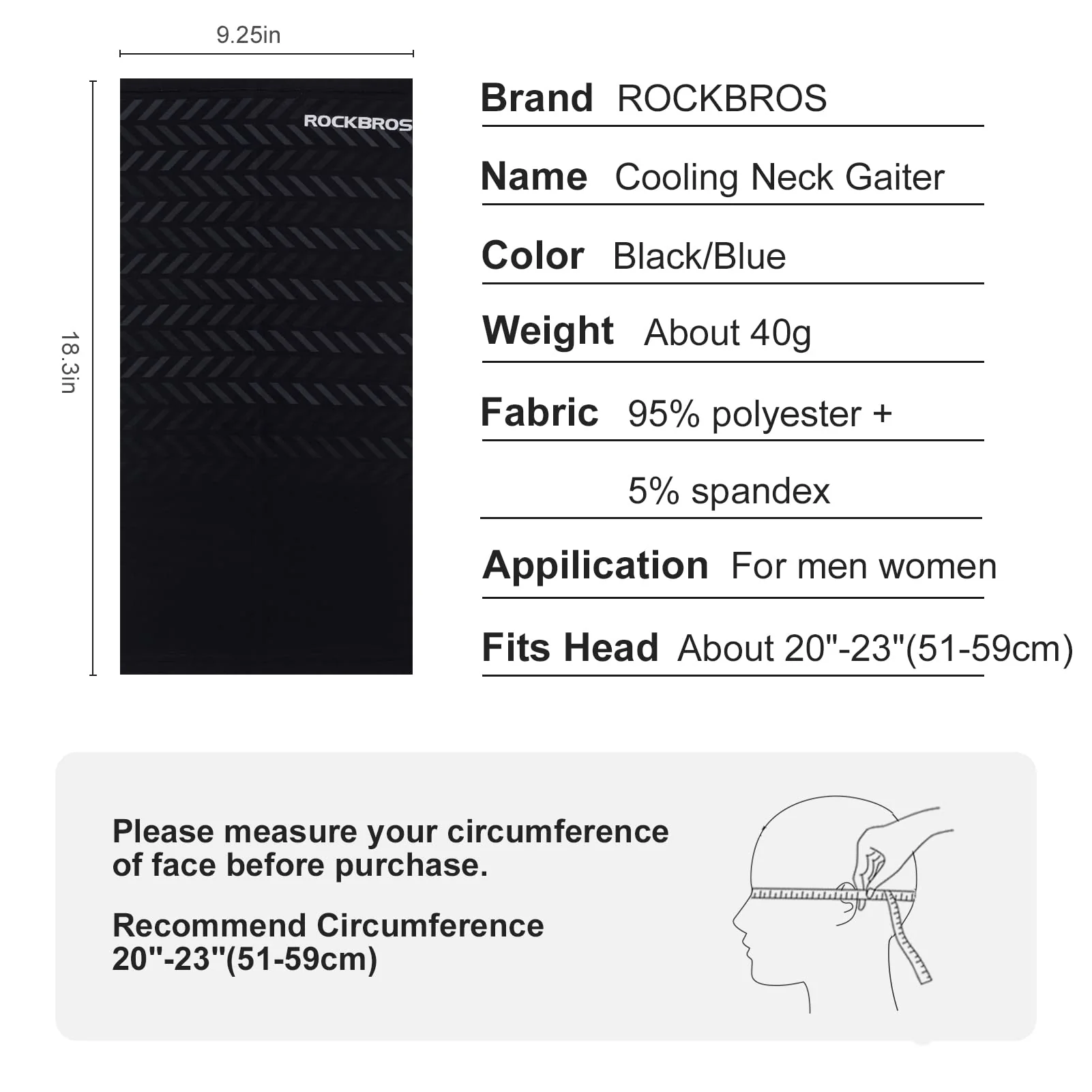 ROCKBROS Cooling Neck Gaiter Face Mask Fishing Scarf Face Cover for Men Women - Image 57
