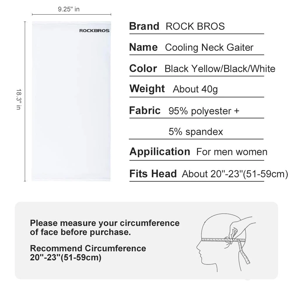 ROCKBROS Cooling Neck Gaiter Face Mask Fishing Scarf Face Cover for Men Women - Image 7
