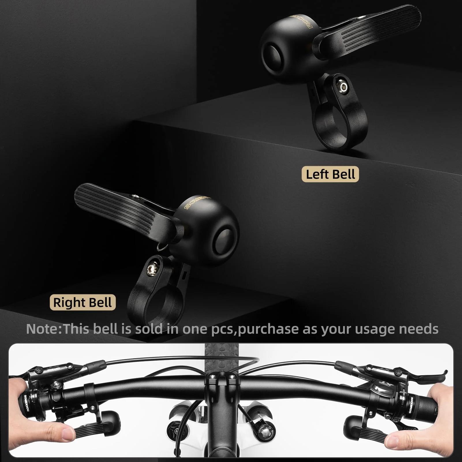ROCKBROS Copper Alloy Bike Bell Clear Loud 100dB Sound, Sturdy Bell for Handlebars - Image 4