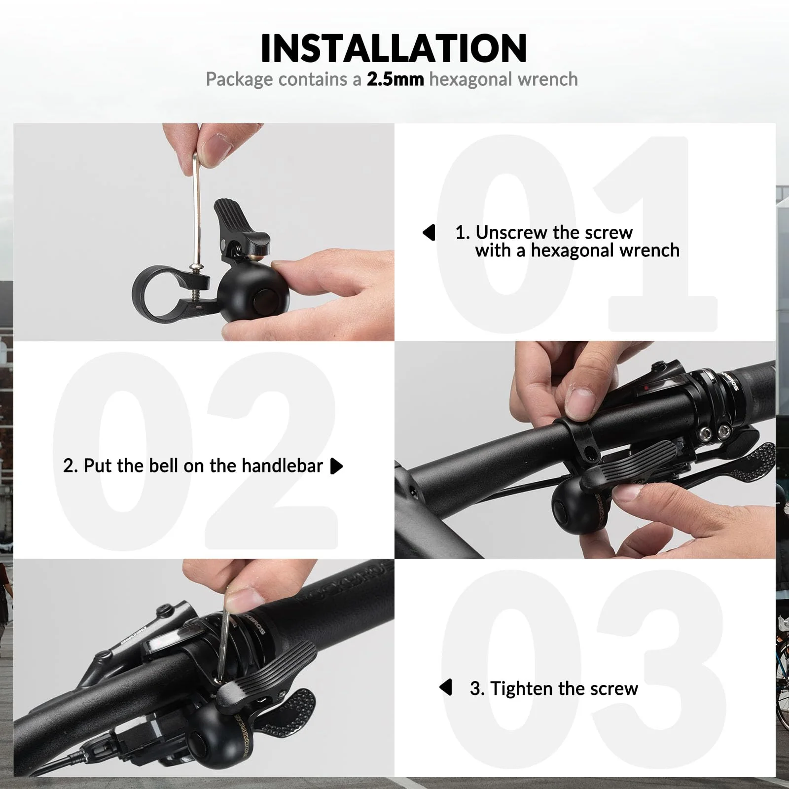 ROCKBROS Copper Alloy Bike Bell Clear Loud 100dB Sound, Sturdy Bell for Handlebars - Image 8