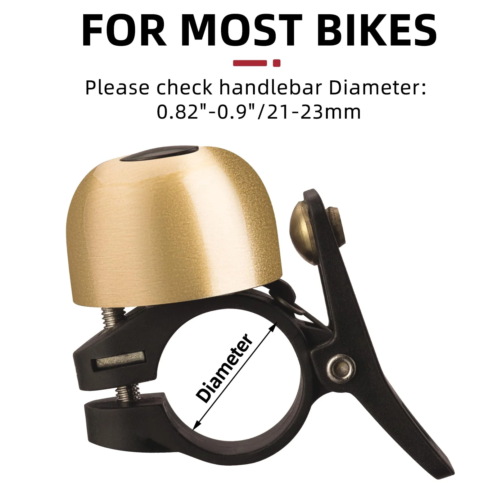ROCKBROS Copper Alloy Bike Bell, Loud Classic Ring, Fits 21-23mm Handlebars for Adults - Image 11