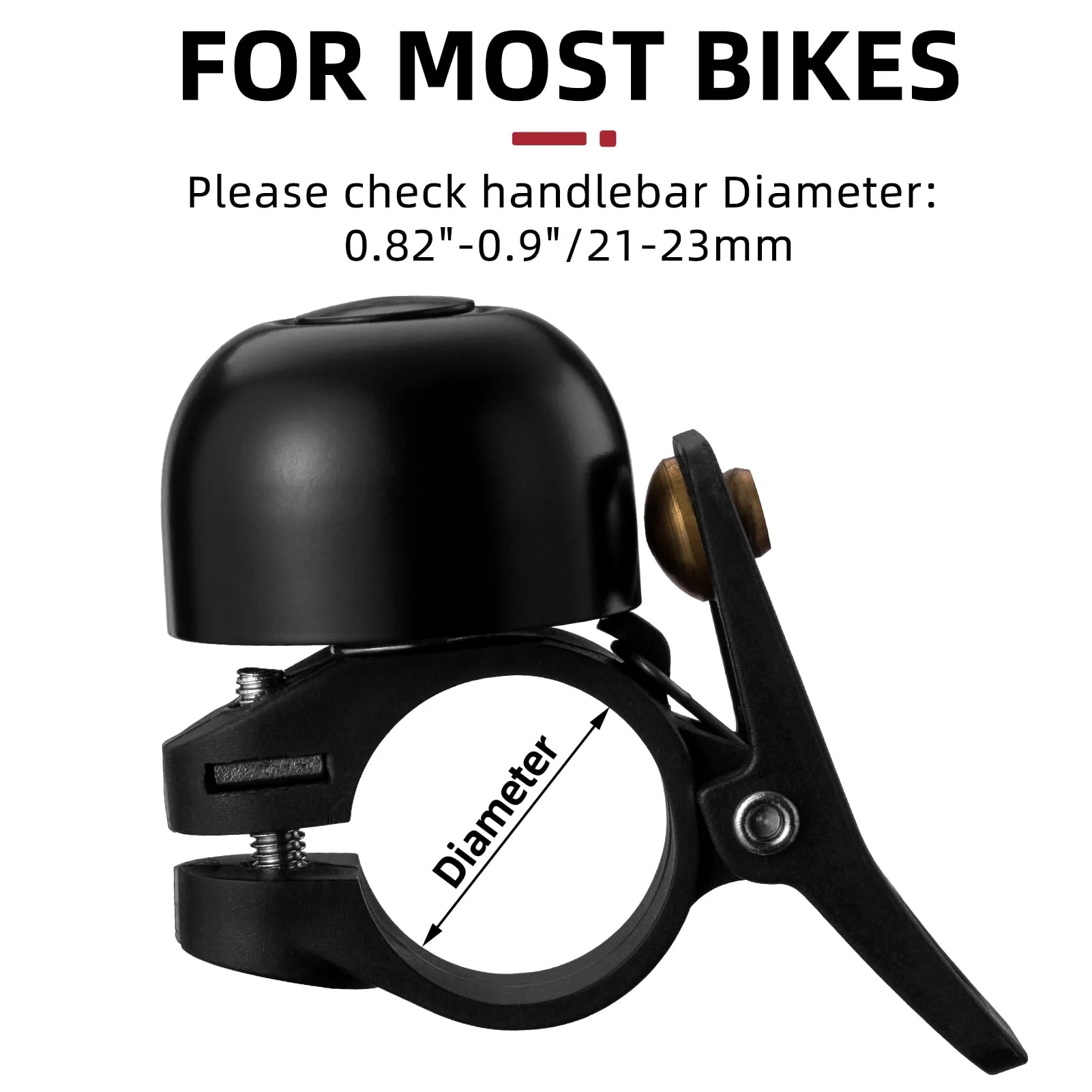 ROCKBROS Copper Alloy Bike Bell, Loud Classic Ring, Fits 21-23mm Handlebars for Adults - Image 7