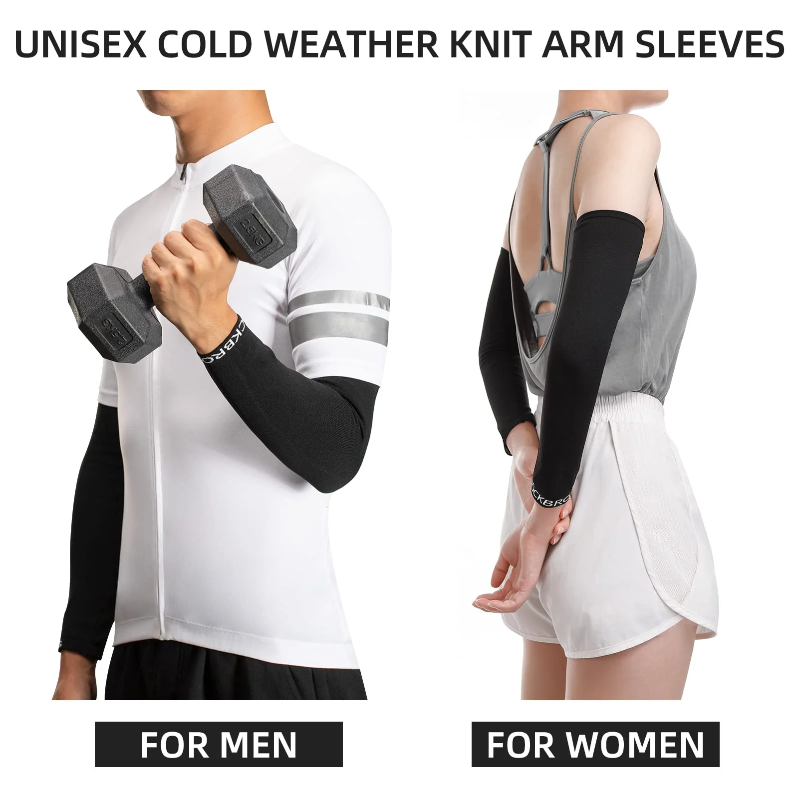 ROCKBROS Cycling Arm Warmers for Men and Women Thermal Knit Arm Sleeves for Running Football Driving - Image 5