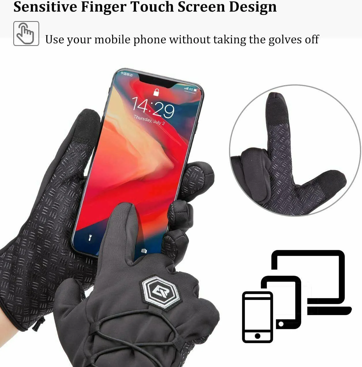 Winter Cycling Bike Gloves Windproof Waterproof - Image 2