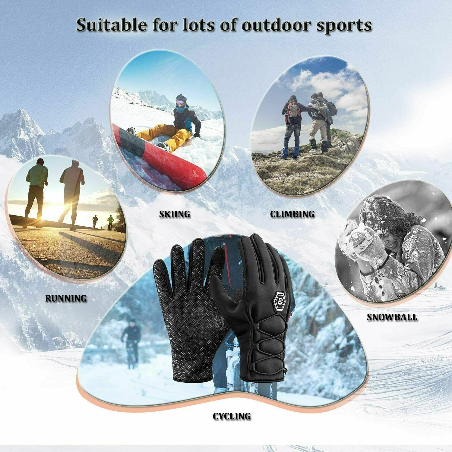Winter Cycling Bike Gloves Windproof Waterproof - Image 3