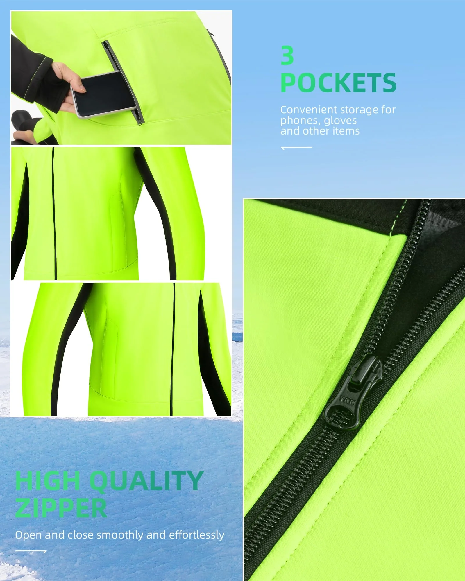 ROCKBROS Cycling Bike Winter Thermal Windproof Jackets for Men Cold Weather Hiking - Image 5