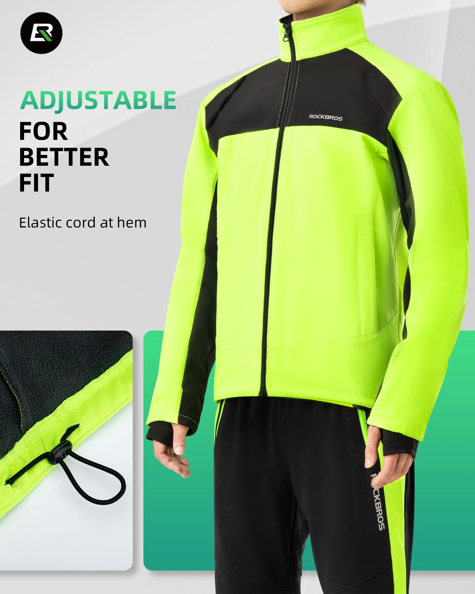 ROCKBROS Cycling Bike Winter Thermal Windproof Jackets for Men Cold Weather Hiking - Image 6