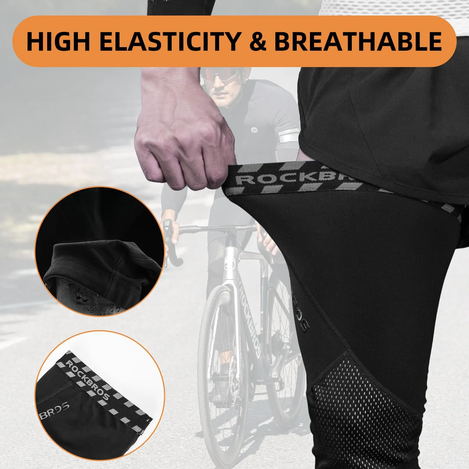 ROCKBROS Cycling Leg Warmers Thermal Long Leg Sleeves for Men Women Legwarmer - Image 4