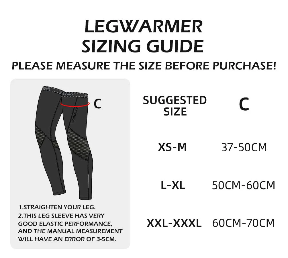 ROCKBROS Cycling Leg Warmers Thermal Long Leg Sleeves for Men Women Legwarmer - Image 6