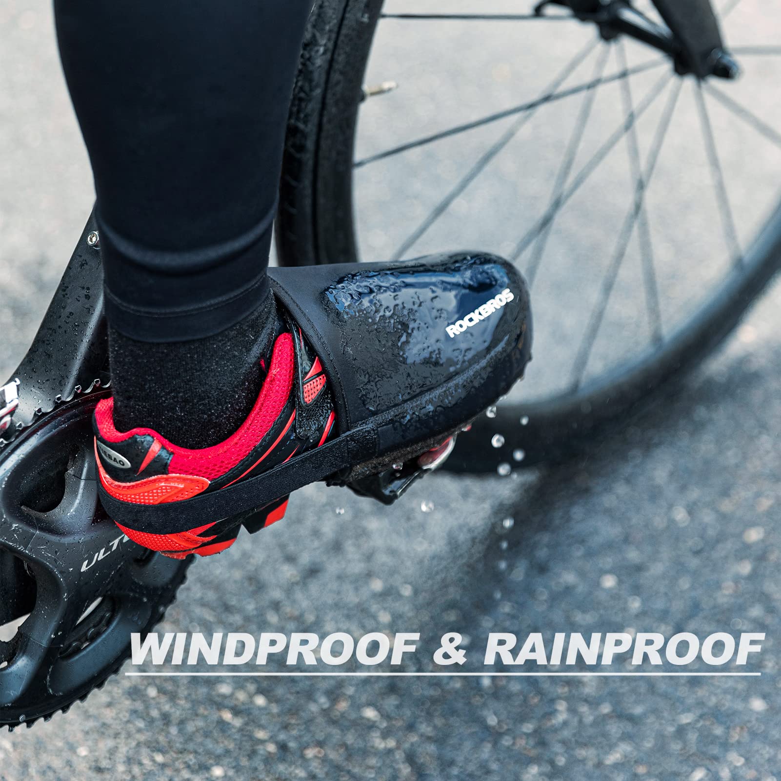 ROCKBROS Cycling Shoe Toe Covers Thermal Kevlar Bike Overshoes for Men Women - Image 4