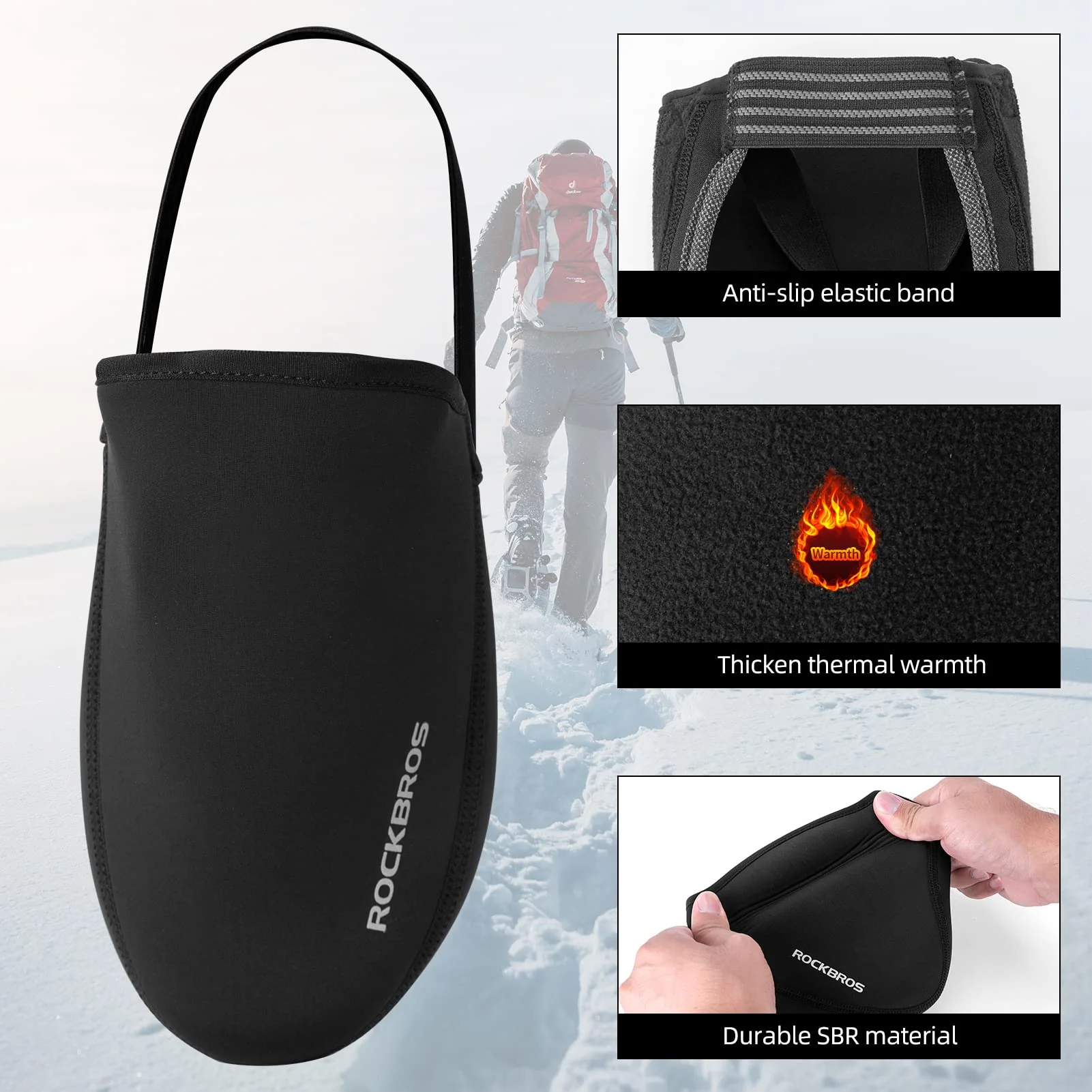 ROCKBROS Cycling Shoe Toe Covers Thermal Kevlar Bike Overshoes for Men Women - Image 6