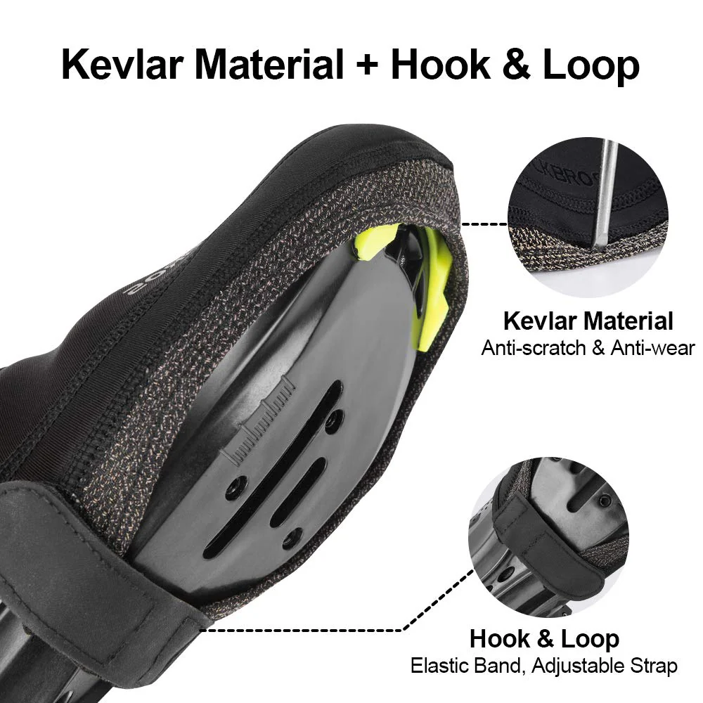 ROCKBROS Cycling Shoe Toe Covers Winter Toe Warmers Cycling Overshoes Protectors Kevlar - Image 3