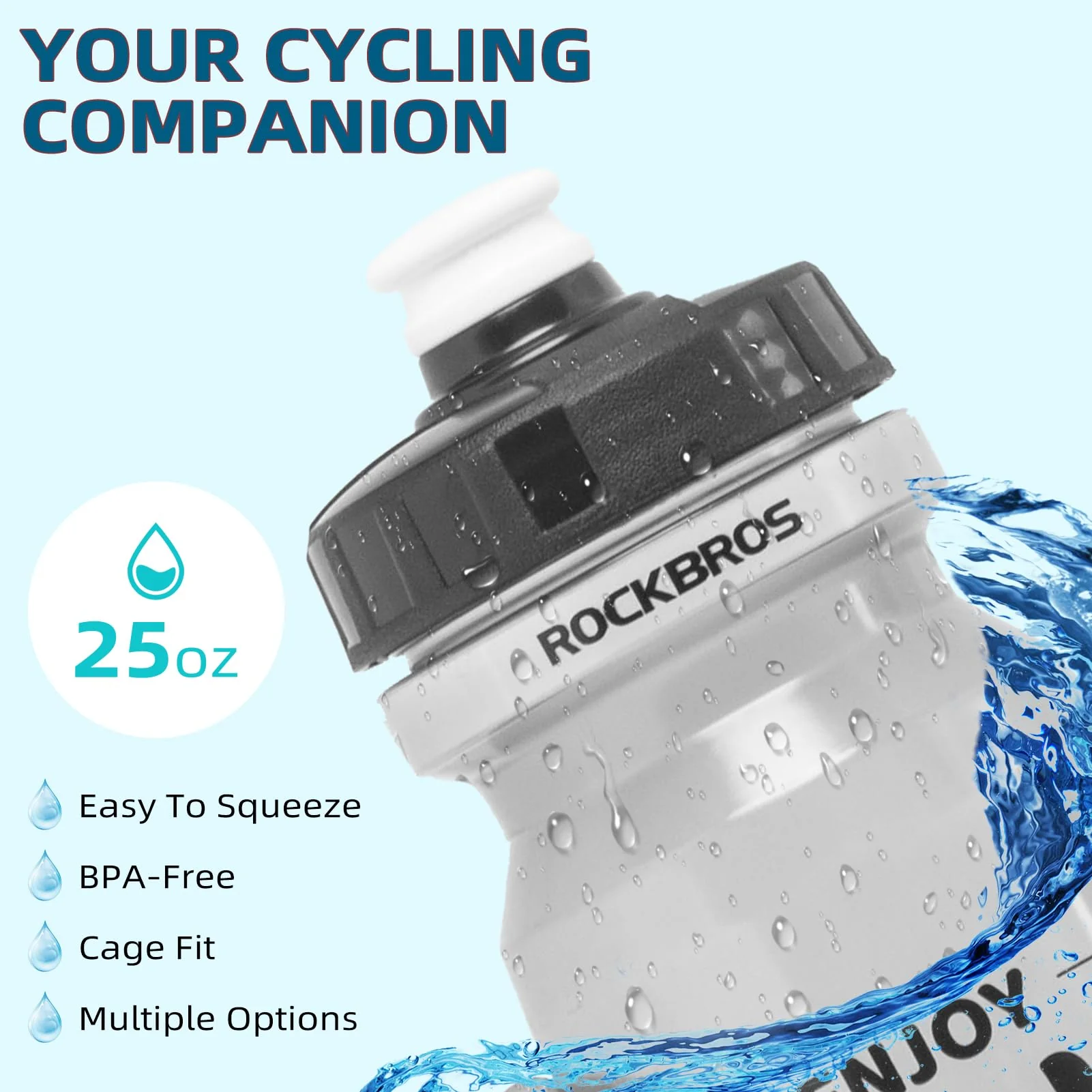 ROCKBROS Cycling Water Bottle 20-25oz Cycling Bottle BPA-Free - Image 13