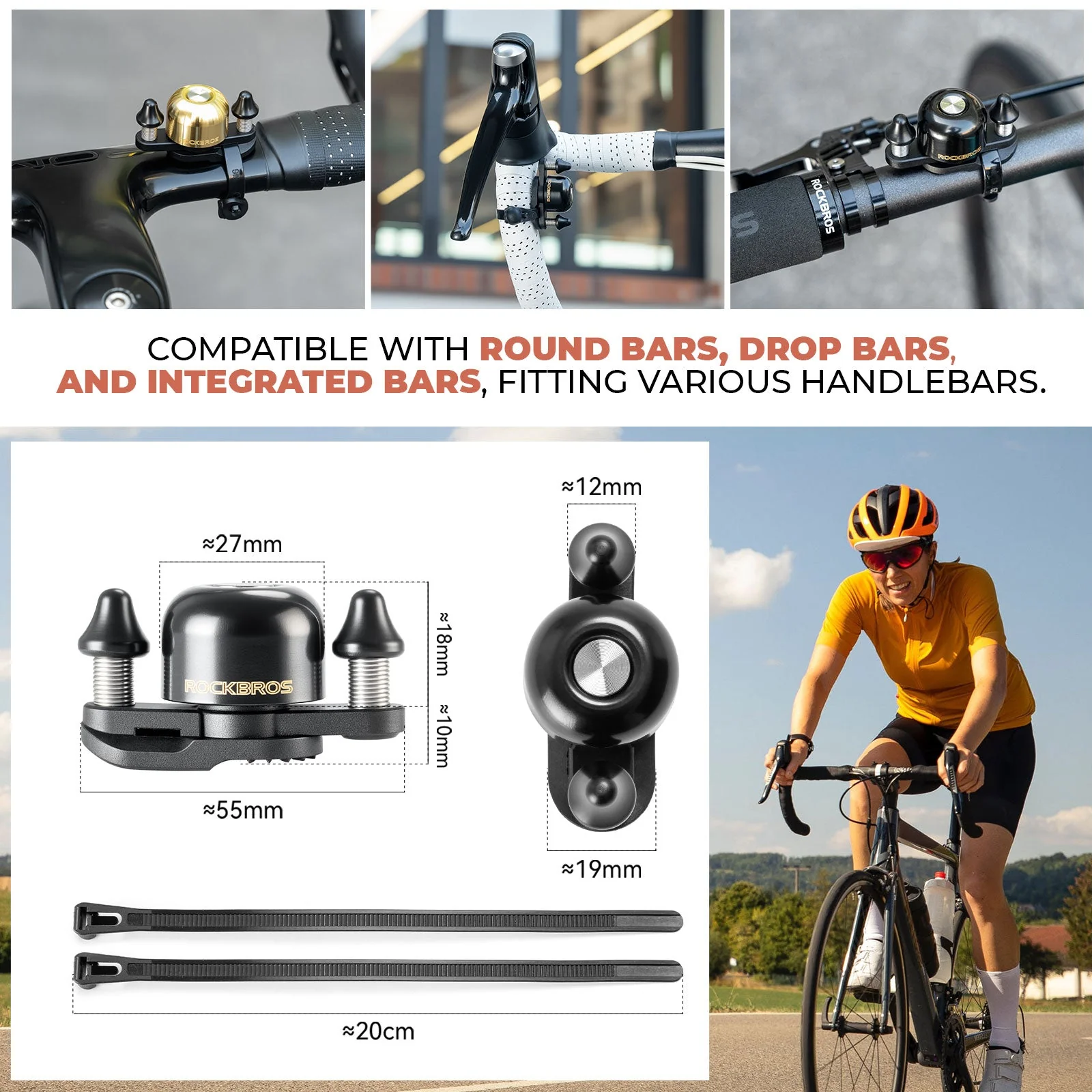 ROCKBROS Dual Hammer Bike Bell - Image 6