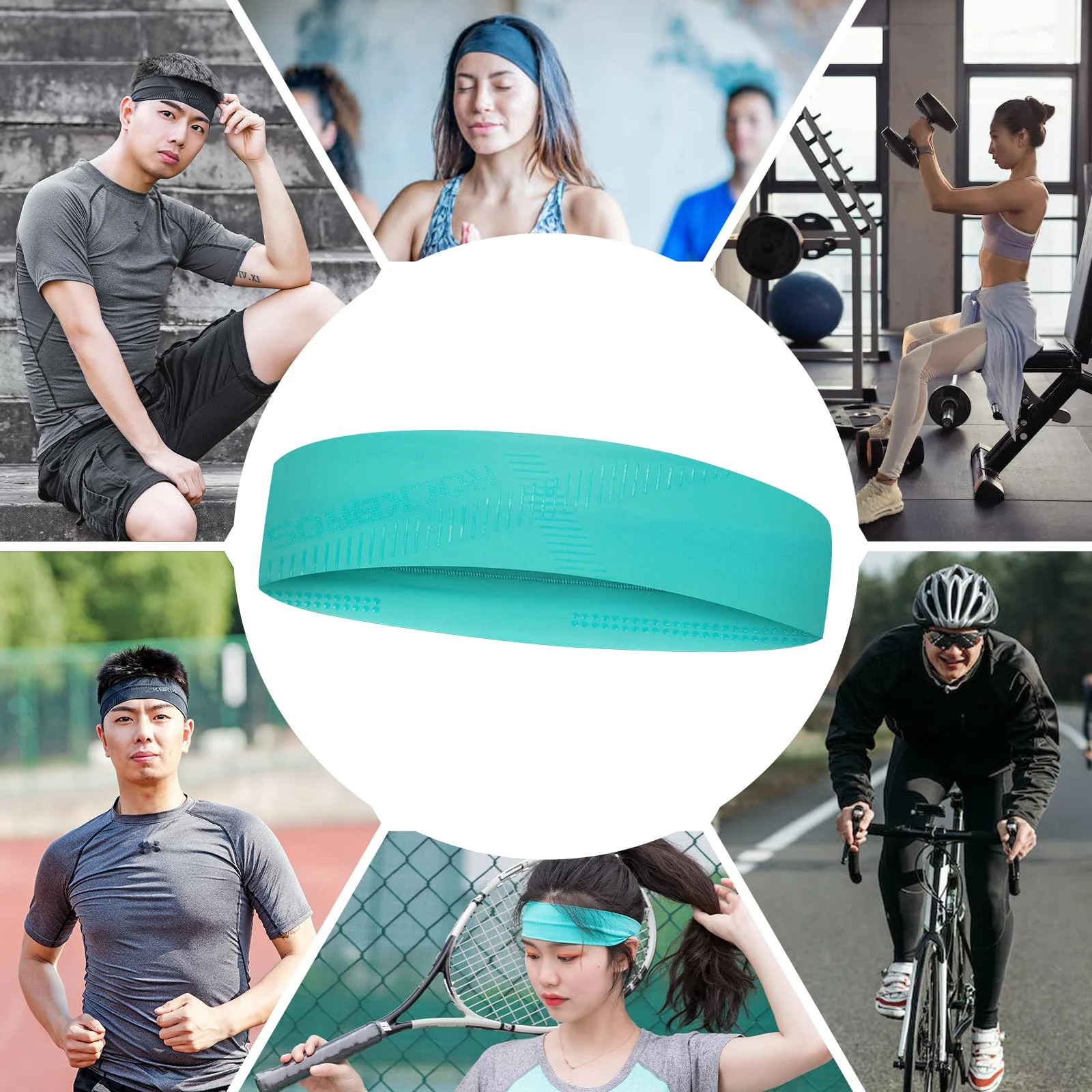 ROCKBROS Elastic Non-Slip Headband for Men Women Soft Sweatband for Running, Yoga Workouts - Image 14